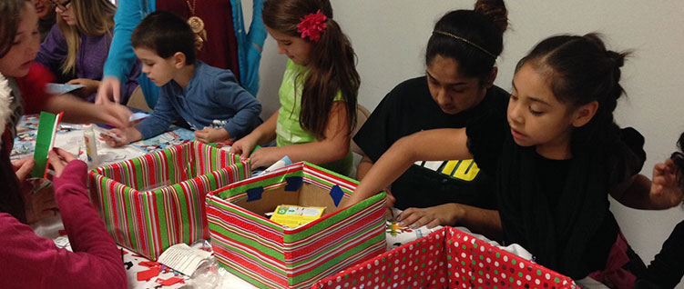 Students participating in a fundraiser event